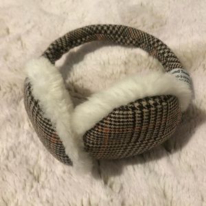 Faux Fur Brown Plaid Earmuffs